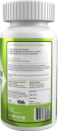 Genetic Nutrition - Ultra Acv Plus Greens 60 Capsules