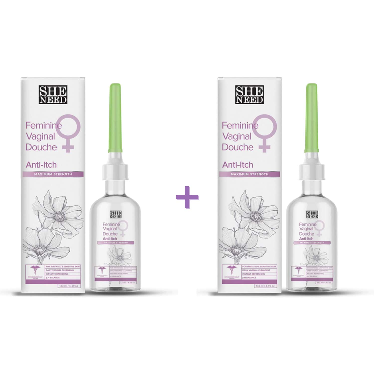 Sheneed Intimate Anti-Itch Douche - 133 Ml (Buy 1 Get 1 Free)