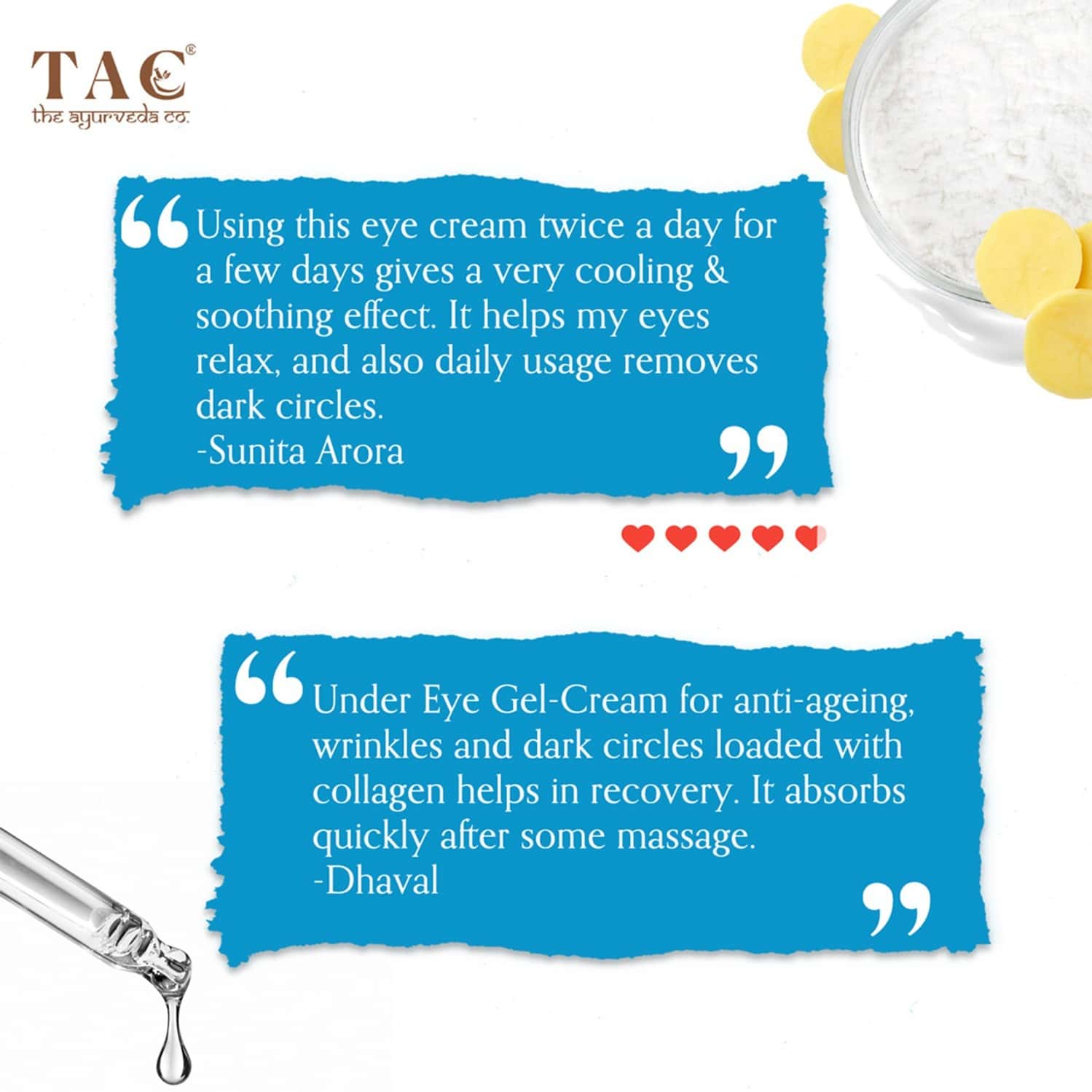 Buy TAC THE AYURVEDA CO. UNDER EYE GEL CRME 30 GM Online & Get Upto