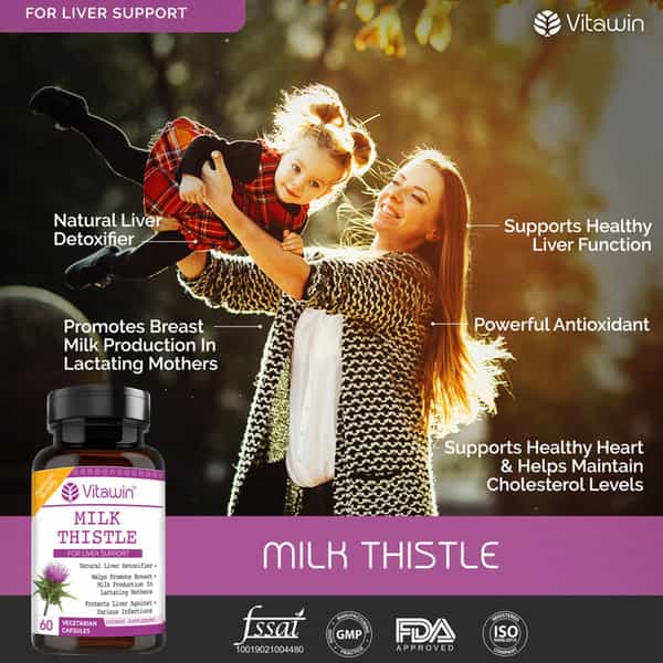 Vitawin Milk Thistle Liver Cleansing & Body Detox | Herbal Nutrition Supplement | 60 Capsules