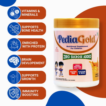 Pediagold | Sucrose-Free Nutrition Drink For Children | 400g | Mango Flavour