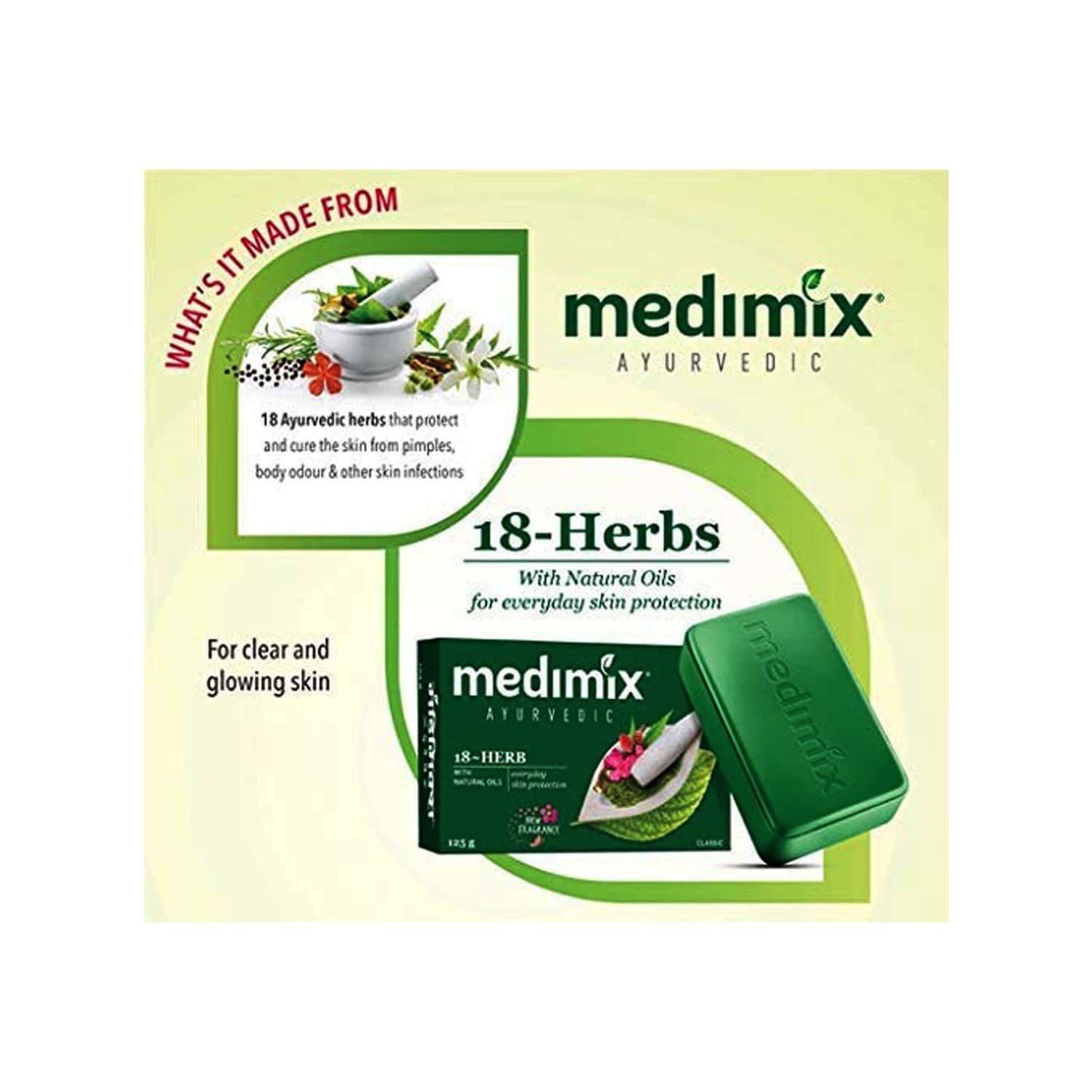 Buy Medimix Ayurvedic Classic 18 Herbs Bathing Soap 4x125g (Get 1