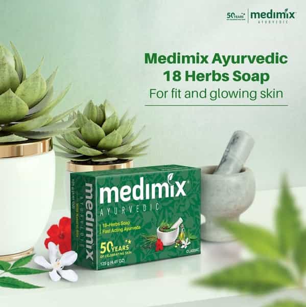 Medimix Ayurvedic Classic 18 Herbs Bathing Soap - 4X125g (Get 1 Extra)
