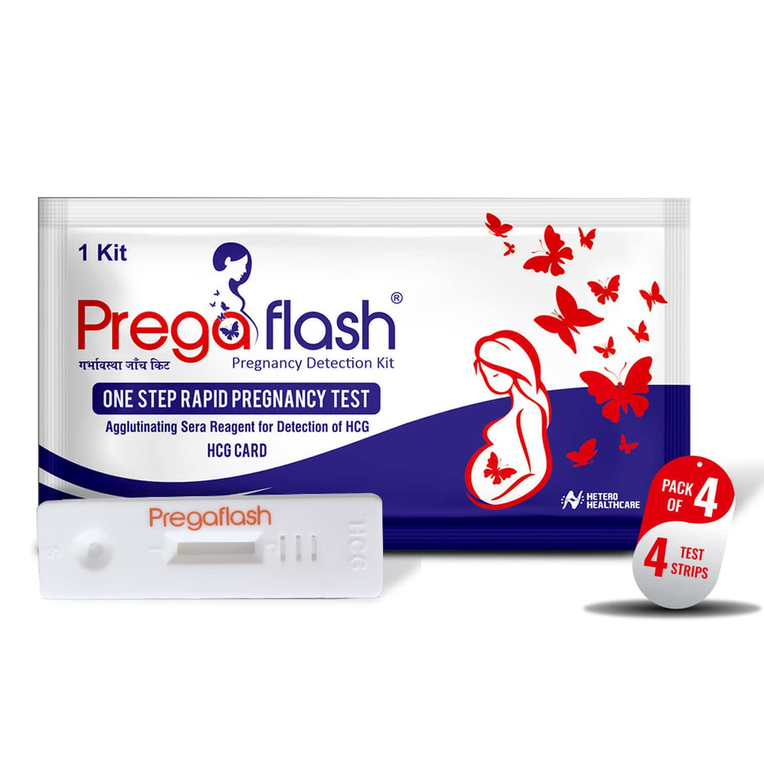 Pregaflash Pregnancy Test Kit | One-step Rapid Detection | High Accuracy | Clinically Tested - 4n