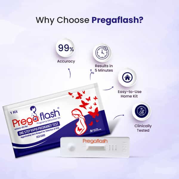 Pregaflash Pregnancy Test Kit | One-Step Rapid Detection | High Accuracy | Clinically Tested - 4N