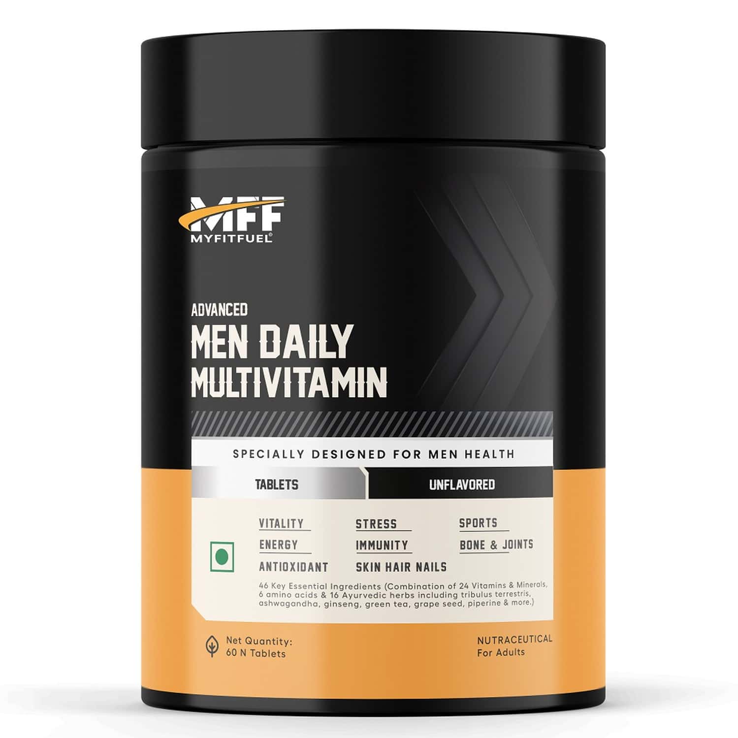 Myfitfuel Advance Daily 26 Men Multivitamin, Minerals, Herbs, Extracts & Piperine 95%), 60 Capsules