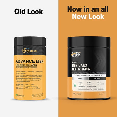 Myfitfuel Advance Daily 26 Men Multivitamin, Minerals, Herbs, Extracts & Piperine 95%), 60 Capsules