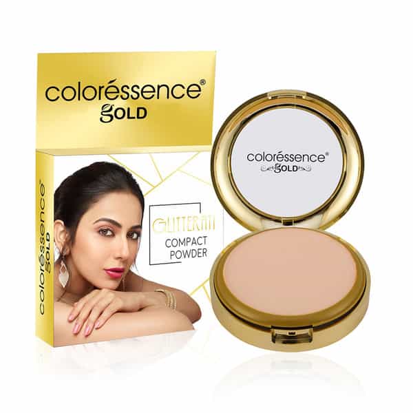 Coloressence Glitterati Compact Powder Gold Range Oil Free Matte Finish | Blush Matte 10Gm