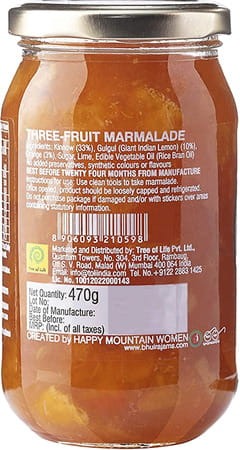 Bhuira All Natural Three Fruit Marmalade|Kinnow Orange And Gulgul|No Artifical Color|470g Pack Of 1