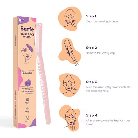 Sanfe Glide Face Razor For Facial Hair Removal For Women - Pack Of 1