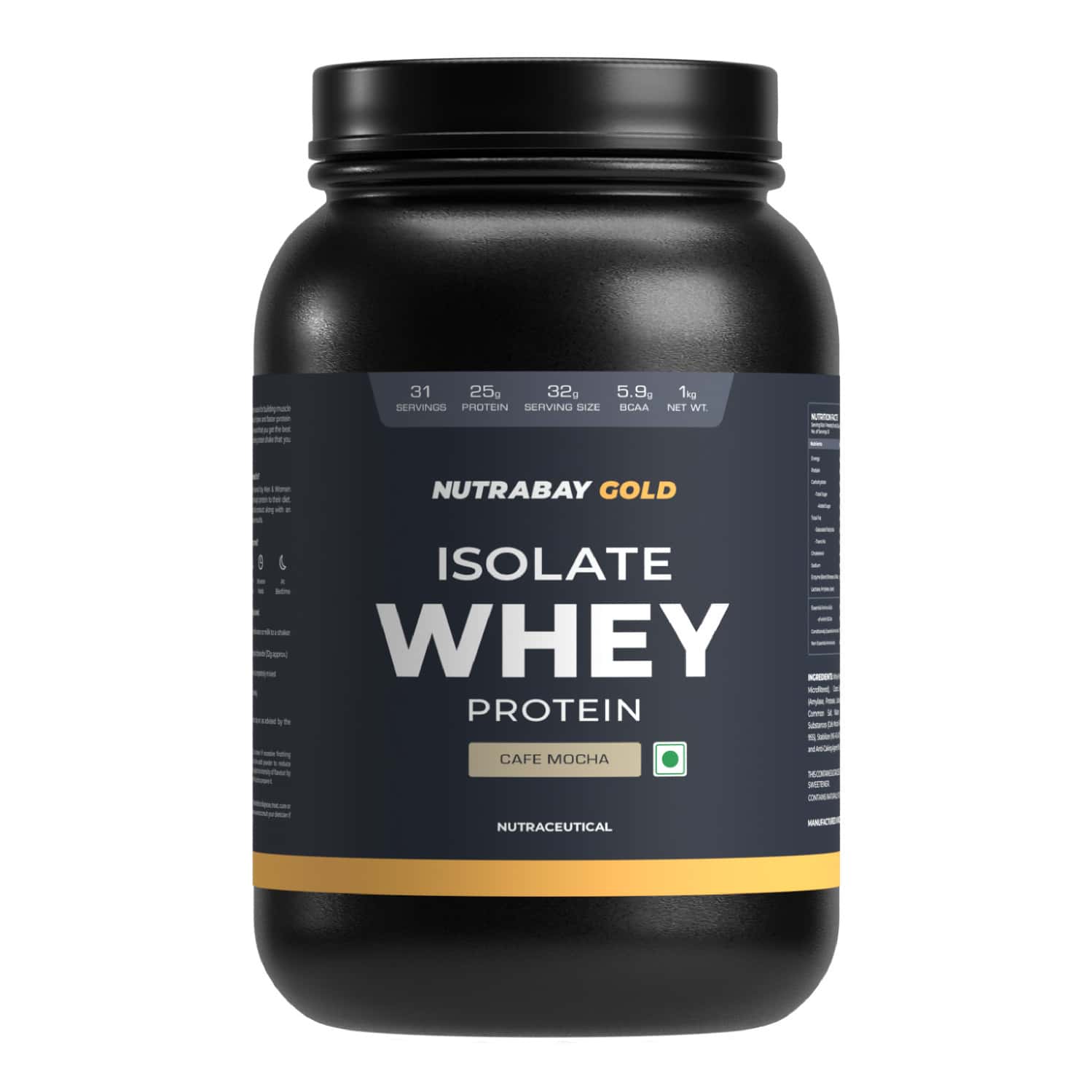 Nutrabay Gold 100% Whey Protein Isolate Cafe Mocha - 1kg