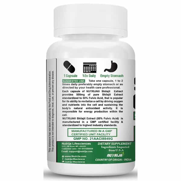 Nutrija Shilajit Extract 500Mg (60 Capsules)
