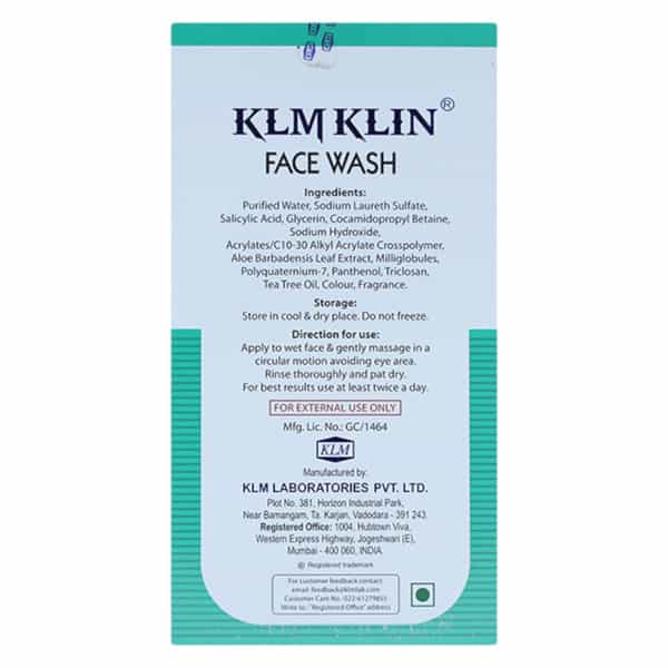 Klm Klin Face Wash Daily Cleansing For Oily & Acnegenic Skin Tube Of 150Ml