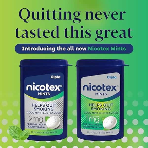 Nicotex 1Mg Cool Mint Plus Flavour Sugar Free Chewing Gum 10