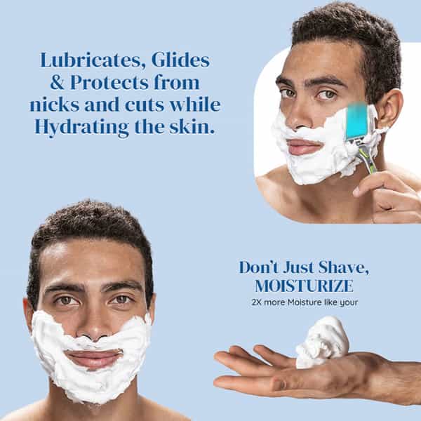 Letsshave Shave Foam - Coconut Oil Enriched - Rust Proof Aluminium Bottle-200 G (1+1)