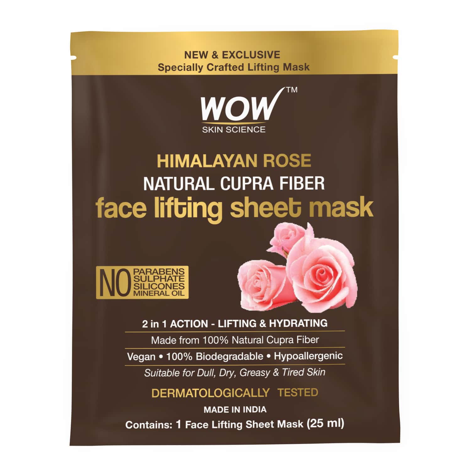 Wow Skin Science Himalayan Rose Cupra Face Lifting Mask Sheet 25 Ml