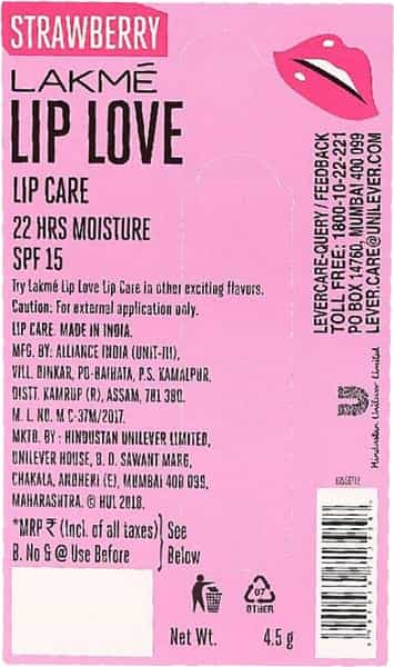 Lakme Lip Love Chapstick Strawberry-4.5 G