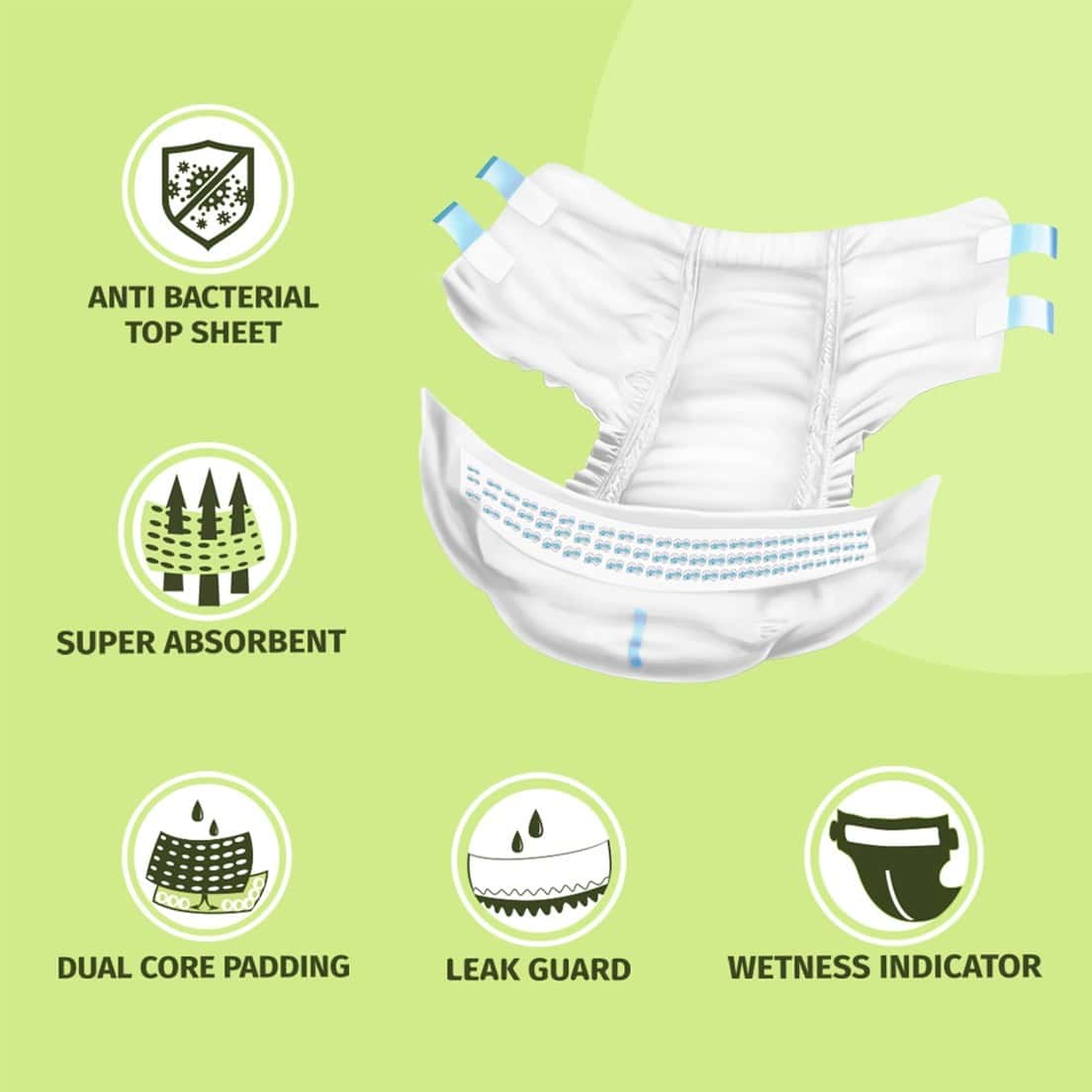 Buy PEE SAFE ADULT DIAPER MEDIUM LARGE HIGH ABSORBENCY 10 PCS
