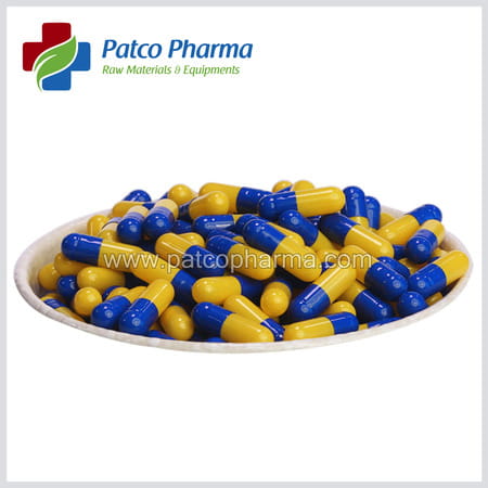 Patco Pharma- Size 0 Blue-Yellow Empty Gelatin Pill Capsule|Diy Powder Filling (Pack Of 5000 Pcs)