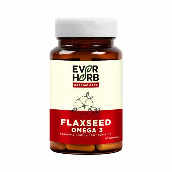 Everherb Flaxseed Omega 3 - Essential Fatty Acids - Healthy Heart - Bottle Of 60 (By Pharmeasy)