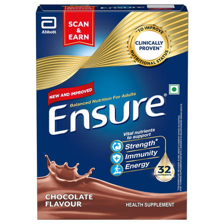 Ensure Balanced Nutrition Drink Powder For Adults Chocolate Flavored Box Of 375 Gm