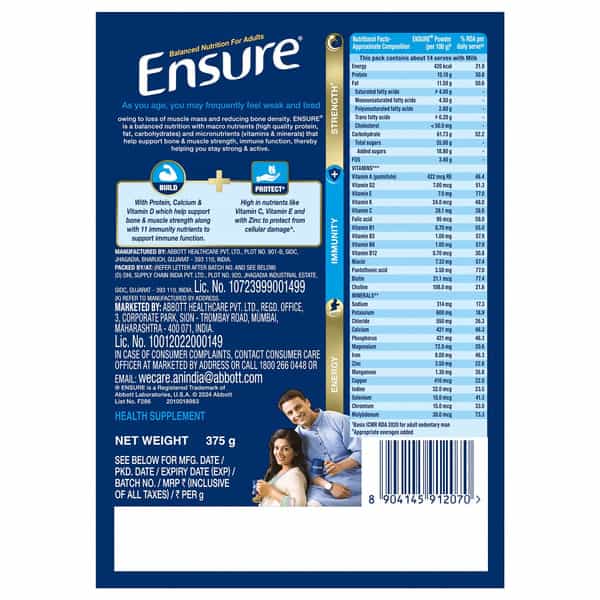 Ensure | Balanced Nutrition Drink For Adults | Chocolate | Box 375 Gm