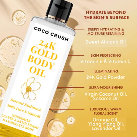 Coco Crush 24k Gold Body Massage Oil - 50ml