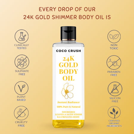 Coco Crush 24k Gold Body Massage Oil - 50ml