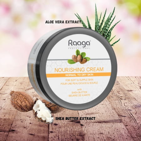 Raaga Professional Nourishing Cream, For Soft And Supple,Normal To Dry Skin, With Shea Butter, 50 G