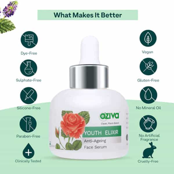 Oziva Youth Elixir Anti-Agieng Serum 30 Ml | For Wrinkle Reduction