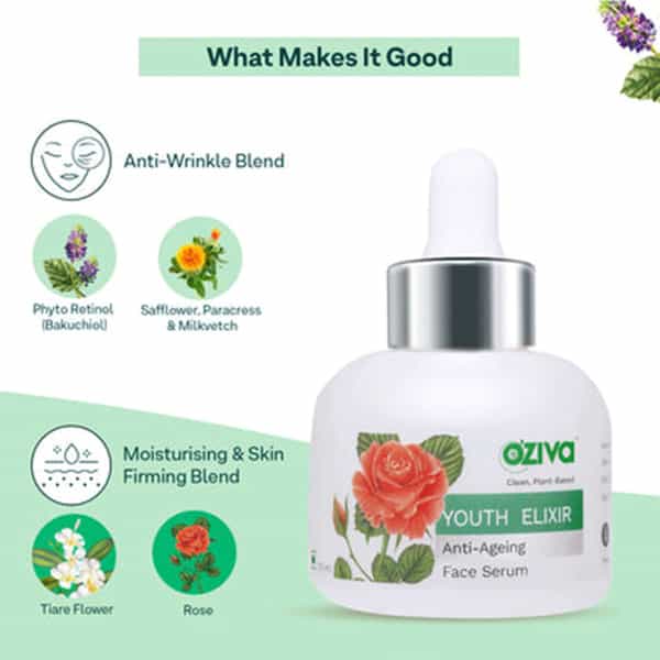 Oziva Youth Elixir Anti-Agieng Serum 30 Ml | For Wrinkle Reduction