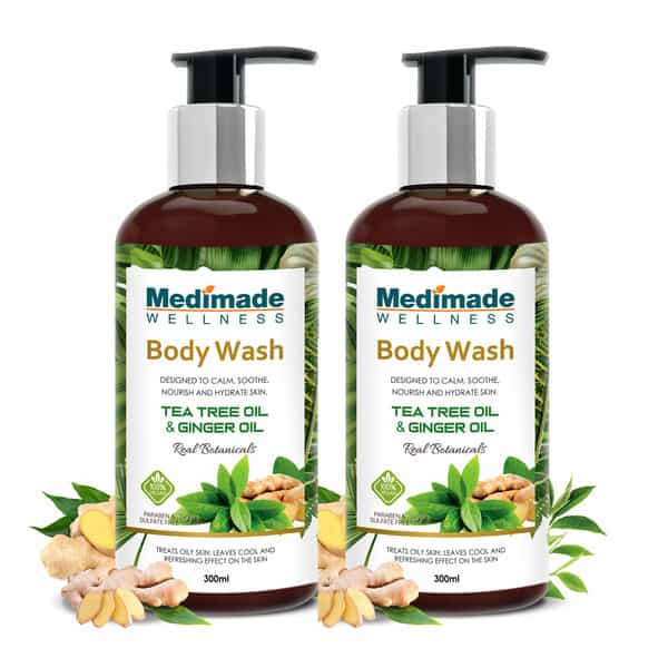 Medimade Tea Tree Oil And Ginger Oil Body Wash - 300 Ml X 2 ( Pack Of 2 )