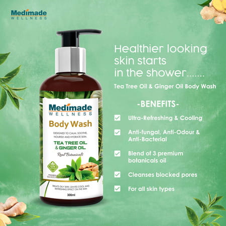Medimade Tea Tree Oil And Ginger Oil Body Wash - 300 Ml X 2 ( Pack Of 2 )