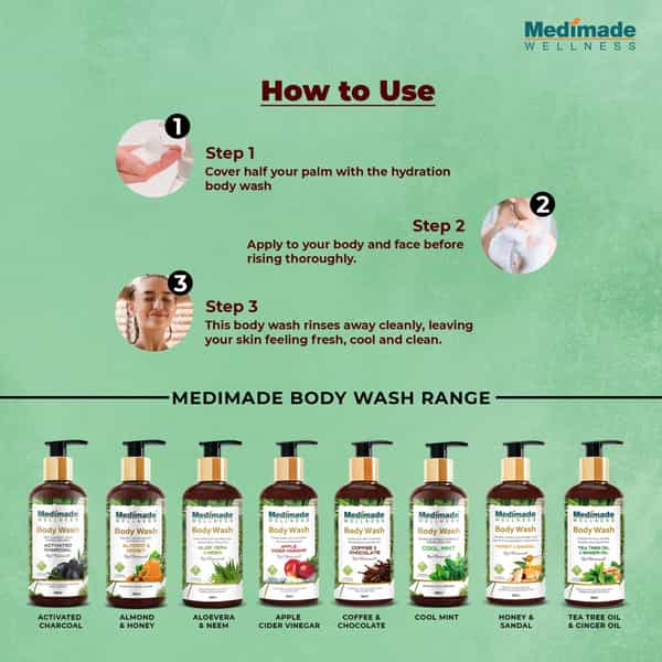 Medimade Tea Tree Oil And Ginger Oil Body Wash - 300 Ml X 2 ( Pack Of 2 )