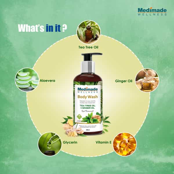 Medimade Tea Tree Oil And Ginger Oil Body Wash - 300 Ml X 2 ( Pack Of 2 )