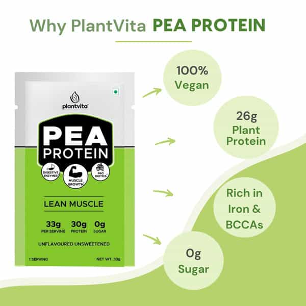 Plantvita Pea Protein - 33G X 14 Unflavoured & Unsweetened