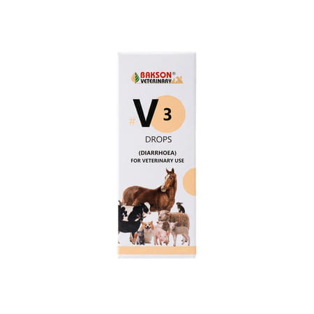 Bakson Veterinary V3 Drops | Diarrhoea | For Veterinary Use | 30 Ml
