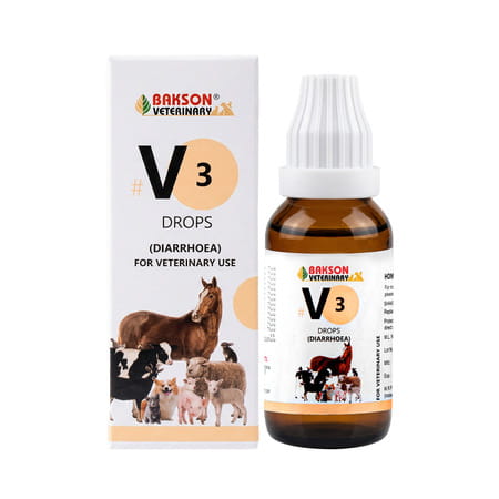 Bakson Veterinary V3 Drops | Diarrhoea | For Veterinary Use | 30 Ml