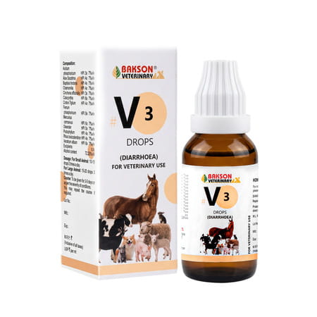 Bakson Veterinary V3 Drops | Diarrhoea | For Veterinary Use | 30 Ml