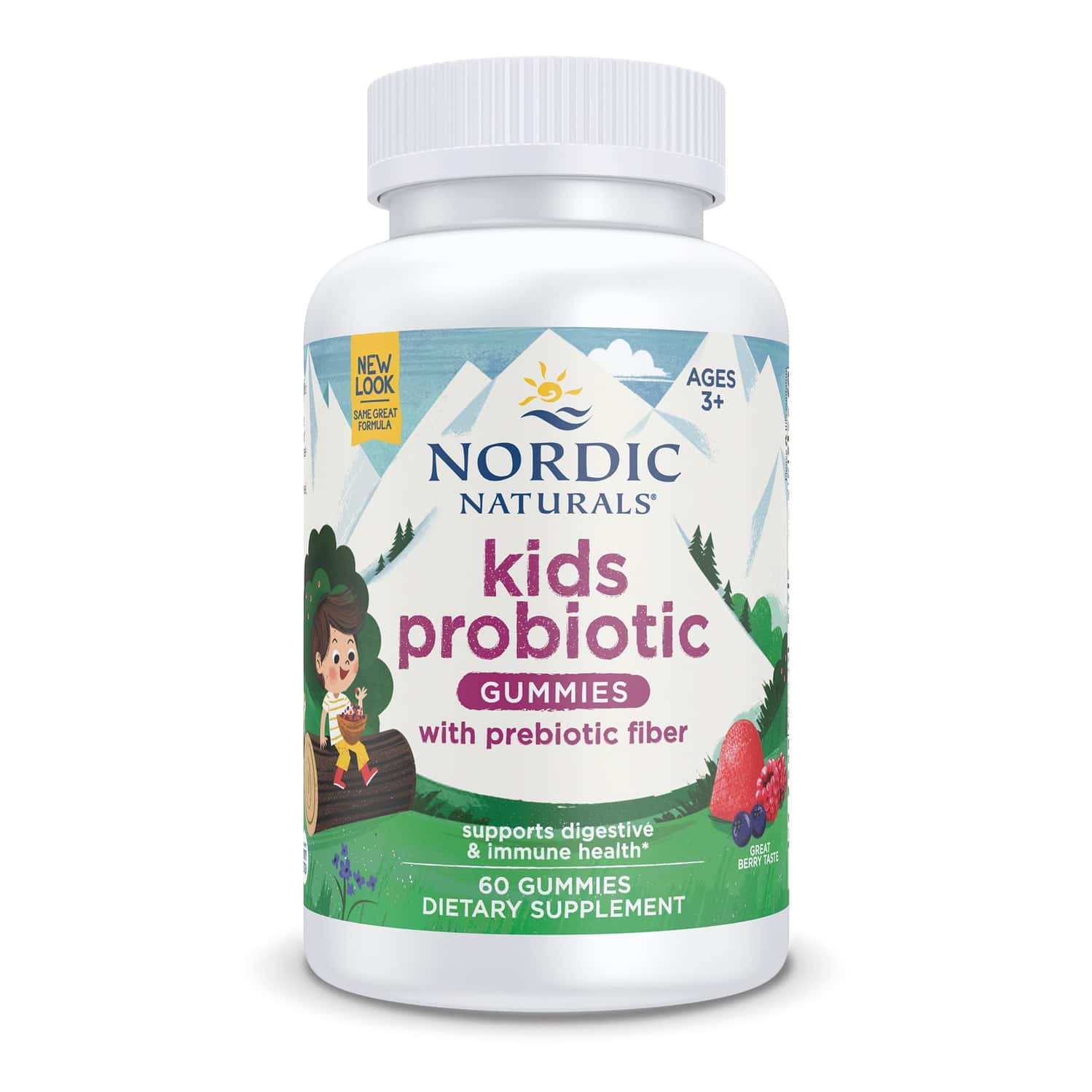 Nordic Naturals Kids Nordic Probiotic + Prebiotics 1.5 Billion Cfu Merry Berry Punch 60 Gummies