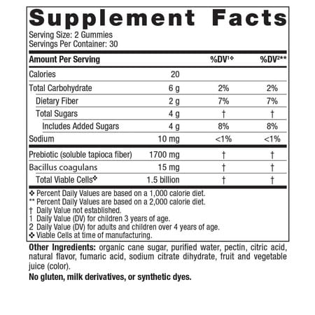Nordic Naturals Kids Nordic Probiotic + Prebiotics 1.5 Billion Cfu Merry Berry Punch 60 Gummies