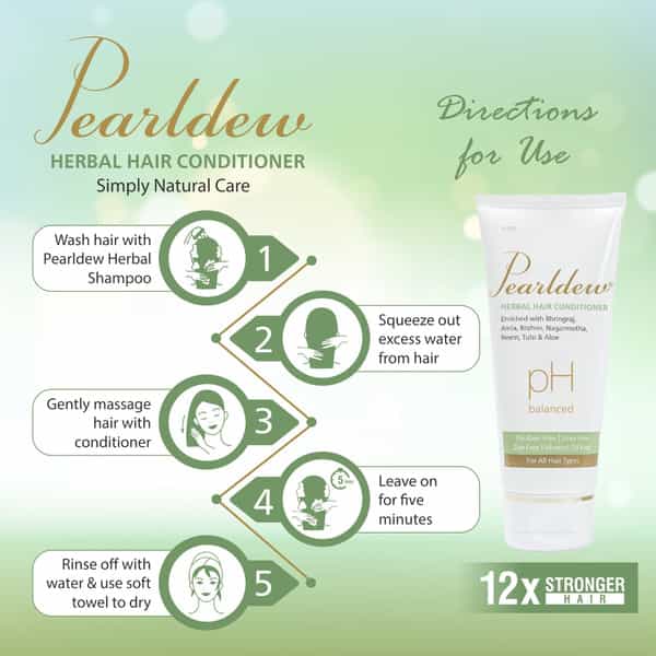 Pearldew Herbal Hair Conditioner 100 Ml | Bhringraj & Shikakai | Paraben Free (Pack Of 2)