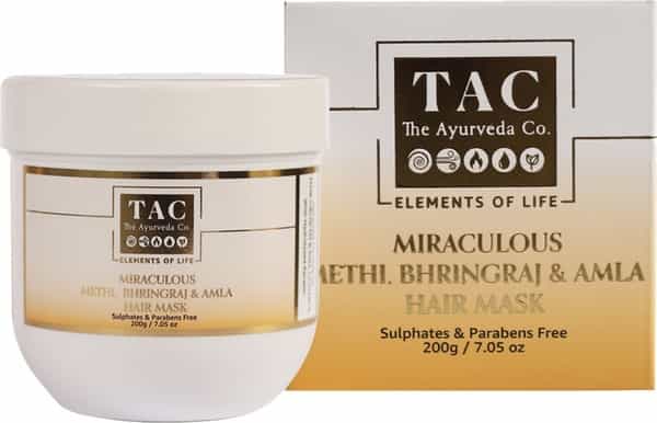Tac - The Ayurveda Co. Hair Mask With Methi Bhringraj Amla Green Tea Hydrolyzed Keratin - 200 Gm