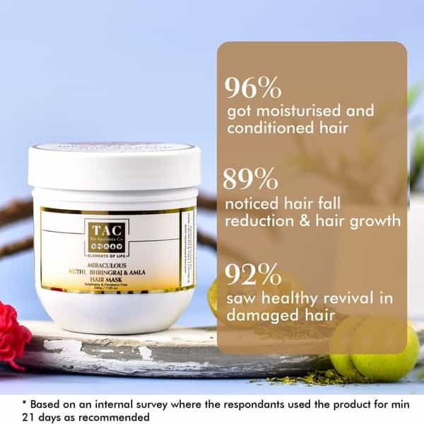 Tac - The Ayurveda Co. Hair Mask With Methi Bhringraj Amla Green Tea Hydrolyzed Keratin - 200 Gm