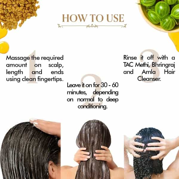 Tac - The Ayurveda Co. Hair Mask With Methi Bhringraj Amla Green Tea Hydrolyzed Keratin - 200 Gm