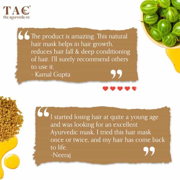 Tac - The Ayurveda Co. Hair Mask With Methi Bhringraj Amla Green Tea Hydrolyzed Keratin - 200 Gm