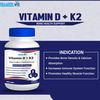 Healthvit Vitamin D-400 Iu With Vitamin K2-55mcg For Bone Health Support- 60 Capsules