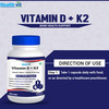 Healthvit Vitamin D-400 Iu With Vitamin K2-55mcg For Bone Health Support- 60 Capsules
