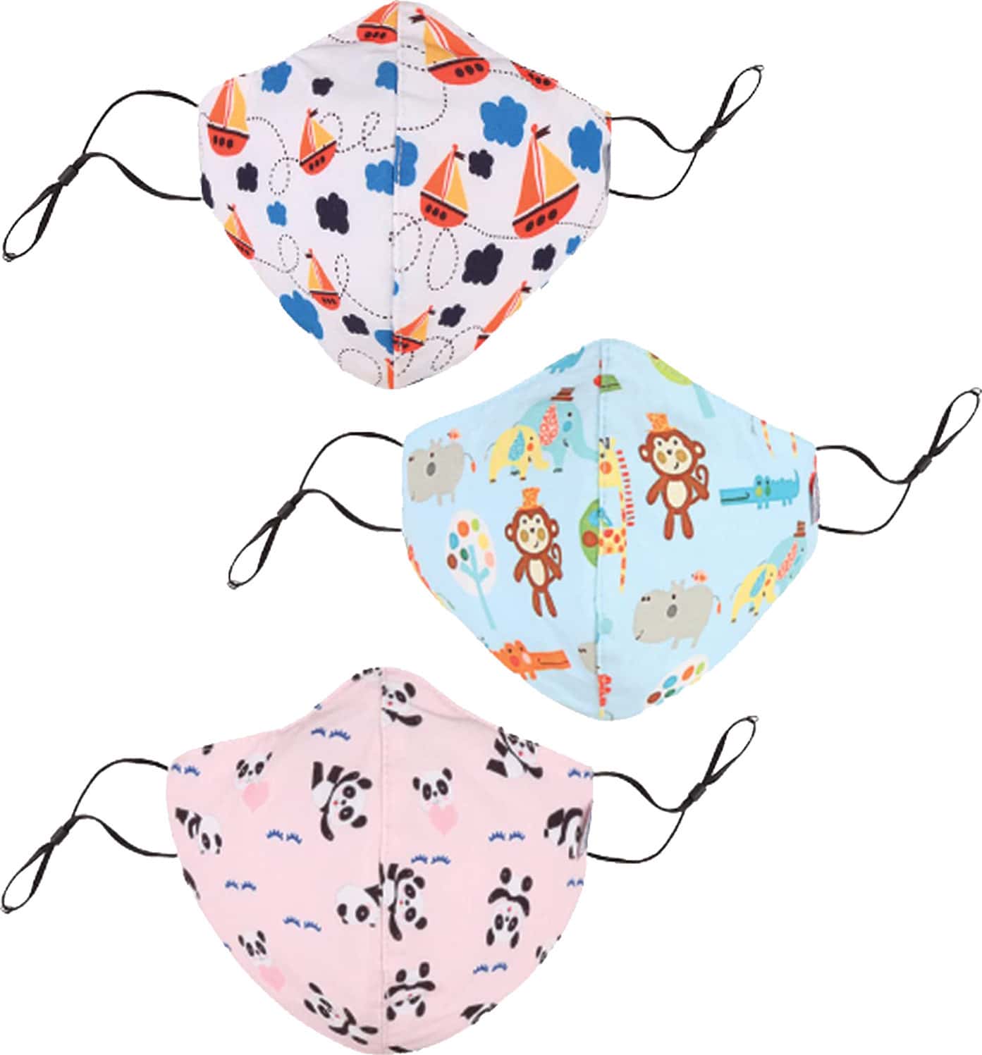 Chicco Kids Face Mask 3-6y Panda-Jungle-Ship - 3pc