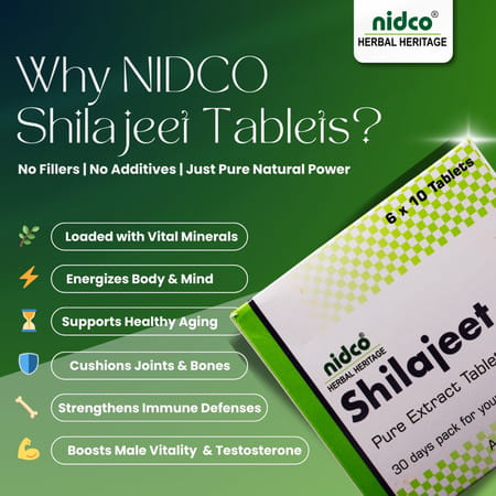 Nidco Shilajit Tablets (60 Tabs)